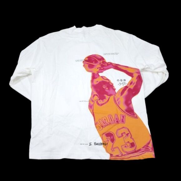 Nike Air Jordan Jumpman Long Sleeve T-Shirt dh8806-100 White Men's Size Large - Picture 2 of 8